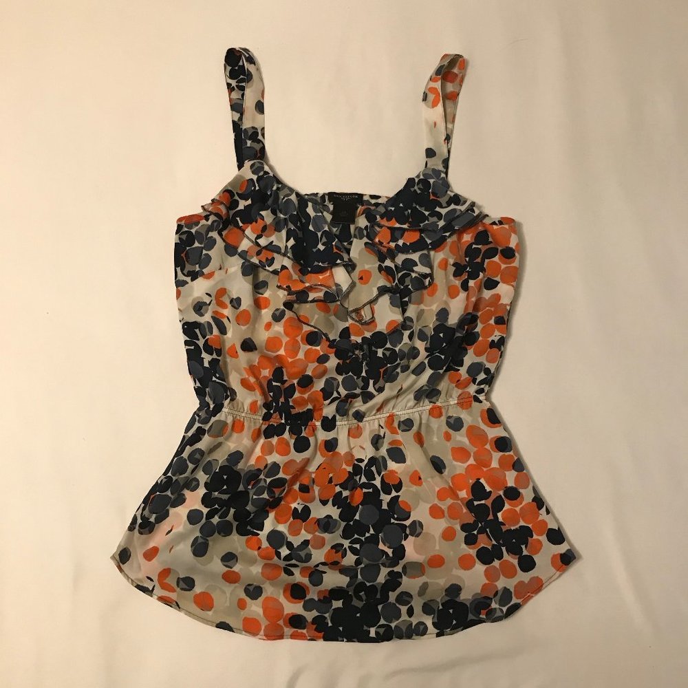 63% OFF Ann Taylor Orange & Blue Dot Peplum Cami